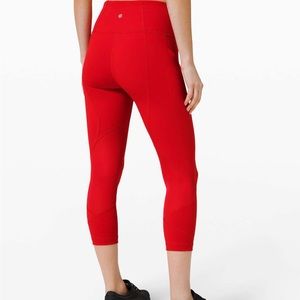 Lululemon size 6 Red Pace Rival High-Rise Crop 22